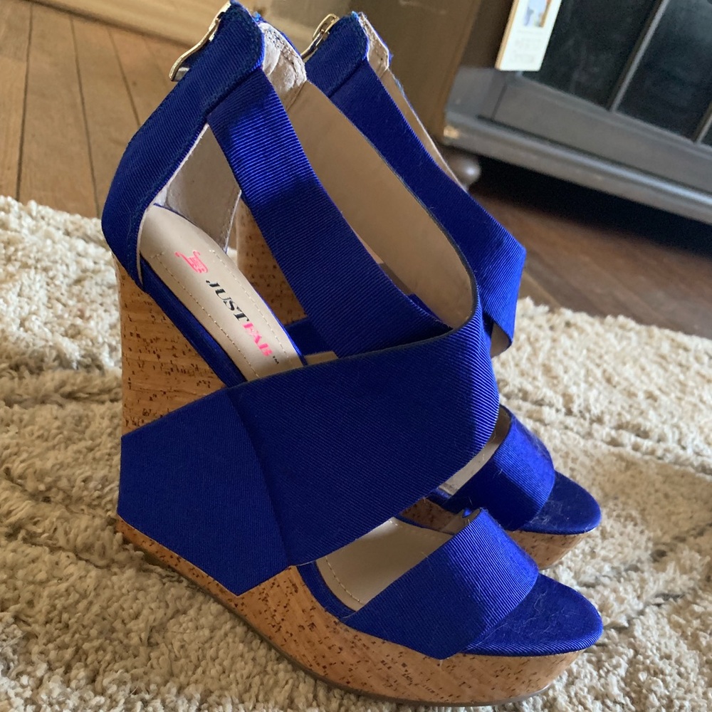 Bright blue wedges